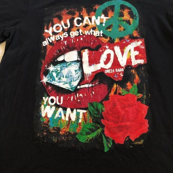 Bella + Canvas Black “You Can’t Always Get What You Want” Graphic T Shirt - Picture 3 of 9